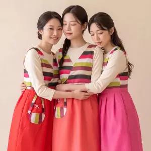 한복 앞치마 어린이집 명절 행사 색동 원피스형 설날 추석 DAE129