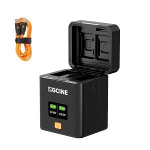 [미국배송] 캐논 LP-E17 배터리용 ZGCINE PS-E17 듀얼 충전 케이스 2 SD / TF 1 CFE TYPE-B 카드 슬롯이 있는 USB-C PD 고속 충전기 EOS RP R50 R10 M50 M6 마크 II 레벨 T7I 0.96인치 OLED 화면