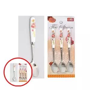 헤이지 C0811 챠밍티스푼3P 황실장미 수저세트 스텐티스푼세트 롱티스푼