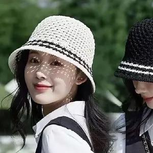 할머니 모자 사파리 중년여성 모자 니트버킷햇
