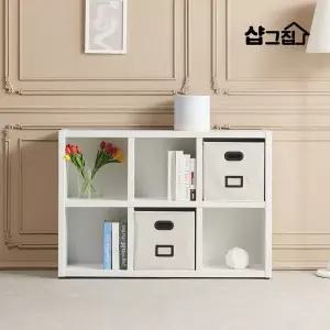 럭키 2단 수납 와이드 책장 책꽂이 오픈 책정리함 수납박스 6칸 다용도수납장 1200