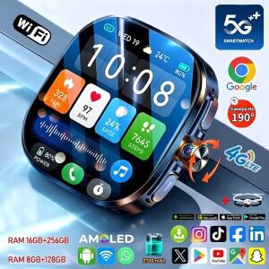 4G 풀 네트워크 5G 스마트워치 720*720 AMOLED 스크린 16GB+256GB 램 2100mAh HD 화상 통화 GPS WIFI 구글