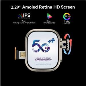 마이크로웨어 울트라 Ai3 5G 스마트워치 180 °   회전 카메라 구글 플레이 GPS 와이파이 2.29인치 AMOLED