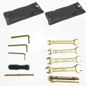 9pcs 오토바이 스패너 렌치 소켓 공구 세트 두 개의 수납 포켓이 있는 양면 스크류 드라이브 수리