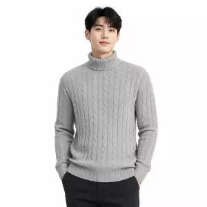 남성 꽈배기 목폴라 니트 티셔츠 ON-KN-QWFLDFJI