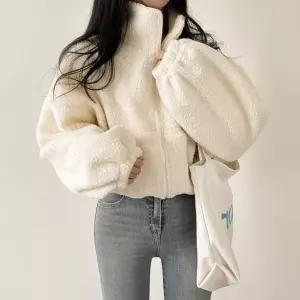 제이에스글로벌 숏루즈핏양털집업 후리스 플리스 점퍼 집업 뽀글이