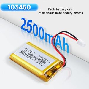 CityTree 103450 3.7V 2500mAh 폴리머 리튬 충전식 배터리 JST PH 2.0mm 2핀 플러그 GPS 네비게이터 MP5 블