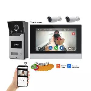 7인치 IP65 방수 스마트 비디오 도어폰 유선 인터콤 도어벨 컬러 보안 IC 카드 잠금 해제 제조 스마트