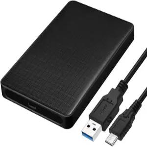 노트북 및 PC용 Cablecc USB-C 타입-C to 2.5인치 SATA SSD HDD 외장 하드 인클로저