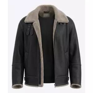 DRAW FIT 오버사이즈 스웨이드 라인 무스탕 자켓 [BLACK]