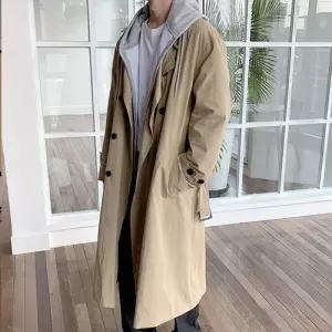플레이마틴 남성 후크 오버핏 롱 트렌치코트 간절기 봄 가을 데일리 코트 3color