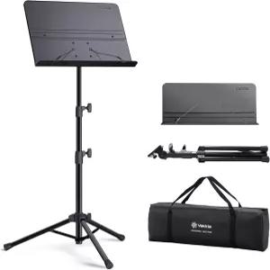 Vekkia 전문 휴대용 악보대 접이식 조절 홀더/휴대용 가방 포함/악기 연주 밴드 여행에 견고함