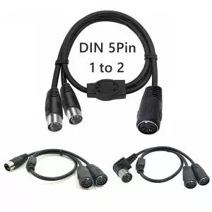 MIDI DIN 5 핀 스플리터 Y 어댑터 MIDI 5 핀 수-듀얼 2 X DIN-5 암 익스텐션 오디오 키보드 전기 신시사이