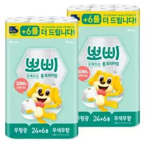 뽀삐 오래쓰는 롱 프리미엄 2겹 30m 30롤 2팩