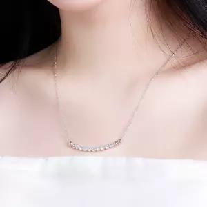 찬란한 스마일 랩 다이아 목걸이 2.5미리 고급 럭셔리 레이어드 데일리 선물