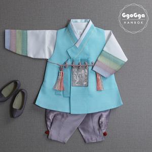 [꼬까한복]캔디사동긴배자_스카이/아동/남아한복/설빔/돌복/유아/ㅂ개일