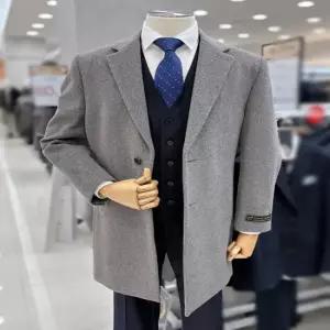남자 겨울 울 캐시미어 혼방 하프 싱글 체스터 정장 반 코트 총장 88cm 9390JK