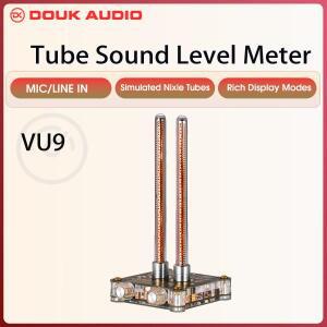 Douk Audio VU9 빈티지 듀얼 픽시 튜브, 음악 스펙트럼 마이크 픽업 사운드 레벨 계량기, 오디오 분석기 레