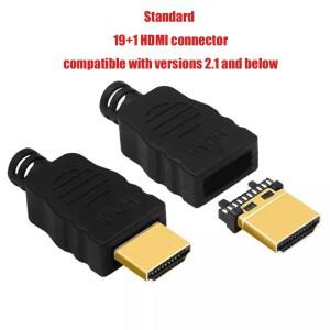 1-2Set HDMI 금도금 납땜 남성 터미널 커넥터(플라스틱 케이스 포함) 솔더 조인트 hdmi 커넥터 수리 키트
