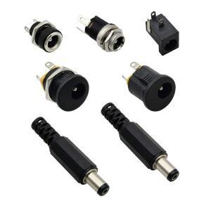 수컷 암컷 DC 전원 잭 커넥터 5.5x2.1mm 플러그 소켓 너트 패널 마운트 어댑터 납땜 타입 와이어