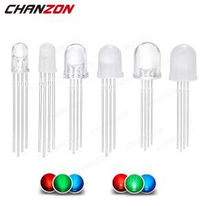 5mm 8mm 10mm Led 다이오드 RGB 발광 4 핀 일반적인 양극 음극 삼색 여러 가지 빛깔의 명확한 확산 DIY PCB