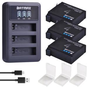 Gopro  4 배터리용 Batmax 1680mAh AHDBT-401 스포츠  카메라용 LED USB 3슬롯 충전기 포함
