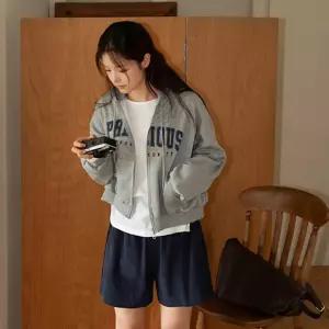 프레셔스 레터링 크롭 후드집업