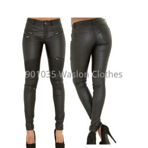 여성용 인조 가죽 코팅 모토 팬츠 섹시 타이트 스트레치 라이더 레깅스 블랙 락 스팀펑크 파티 의상