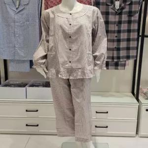 비너스 면60수 신혼부부 중장년층 커플잠옷 잔꽃나염 파자마 VPA4373W GY 674621