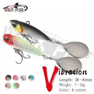 WALK FISH 7g 11g 15g 21g 스피너 미끼 금속 VIB 낚시 회전 꼬리 진동 스팽글 일본 Wobbler Trolling Bait