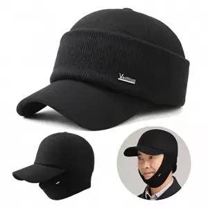 와이드 니트밴드 볼캡 골프 겨울 방한 등산 낚시 캠핑 귀마개 모자 YzF71oiF