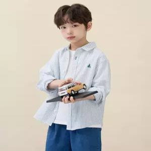 빈폴 키즈 BI6364U02M 아동 셔츠 유아 린넨폴리 혼방 스트라이프 - 그린 6195951