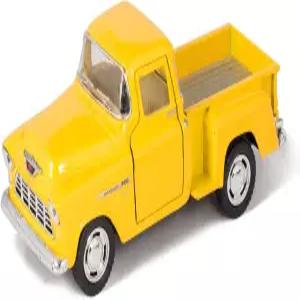 KiNSMART 1955년형 쉐보레 스텝사이드 픽업 트럭 5인치 1 32 스케일 다이캐스트 금속 리틀 노란색