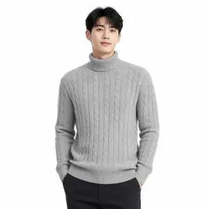 리미드 남성 꽈배기 목폴라 니트 티셔츠 ON-KN-QWFLDFJI