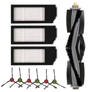 (10개) X1 ECOVACS호환 DEEBOT OMNI PRO T10 OMNI와 호환되는 전용 교체 부품 액세서리 키트 롤러 브러시 1개 HEPA 필터 3개 사이드 6개