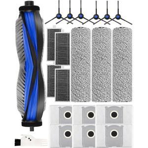 IROBACC 21개 재고 액세서리 ECOVACS호환 DEEBOT X8 PRO OMNI / S14 플러스 로봇 청소기 및 대걸레 교체 부품과 호환 먼지봉투 6개 HEPA 필터 4개 사이드 브러시 롤러 3개 포함