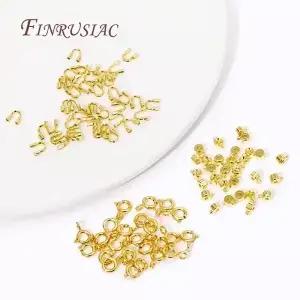 보석 크림프 비즈 걸쇠 커넥터 DIY 팔찌 액세서리에 대한 14K/18K 골드 도금 수호자