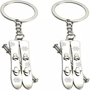 BESTOYARD 2PCS 스키 스노보드 열쇠고리 - 겨울 스포츠 애호가를 위한 스노우 참 가방과 열쇠를 귀여운