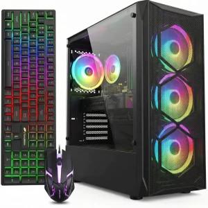 STGAubron 게이밍 PC 데스크탑 인텔 코어 i7 최대 3.9G 라데온 RX 580 8G 16GB RAM SSD WiFi 6 BT 5.0 RGB