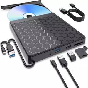 노트북용 외장 CD/DVD 드라이브 TF/SD 카드 슬롯이 있는 버너 플레이어 USB 리더기 PC 데스크톱과 호환용