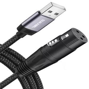 DUKABEL USB 마이크 케이블 XLR to 녹음 - 4피트/1.2미터 24비트/48KHz 팟캐스트 위한 입력 PC 노트북