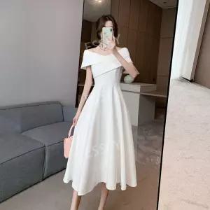 결혼식2부 원피스 웨딩촬영 파티복 칵테일 애프터 피로연드레스 드레스 연회장 슬림 여성