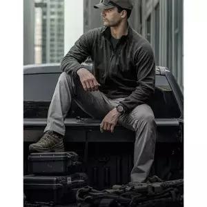 CQR 아웃도어 방한 그리드 플리스 베이직 자켓