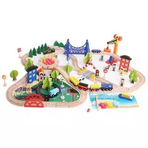 교차로 기차길만들기 나무블록 108pcs 육아방 키즈놀이터 아기장난감 유아교구 유치원