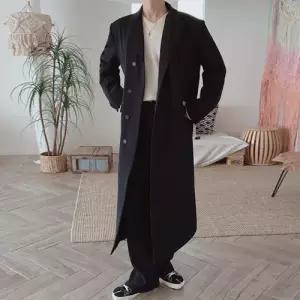플레이마틴 130cm 센더 오버핏 싱글 롱코트 남성 봄 가을 하객룩 루즈핏 코트