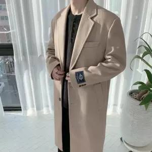 플레이마틴 남성 울 캐시미어 오버핏 롱코트 신슐레이트 겨울 정장 코트 2color