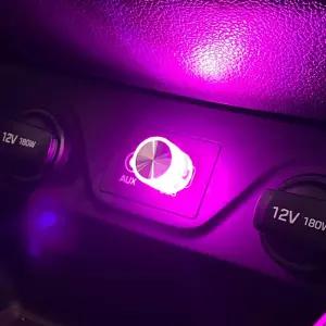 자동차 차량용 LED 미니 USB 무드등 풋등 퍼플핑크