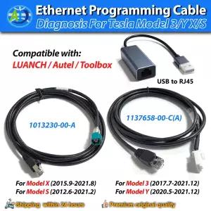 테슬라 모델 3Y XS용 이더넷 프로그래밍 케이블 전선가리개 1137658-00-A 1013230-00-A OBD ENET 어댑터 진