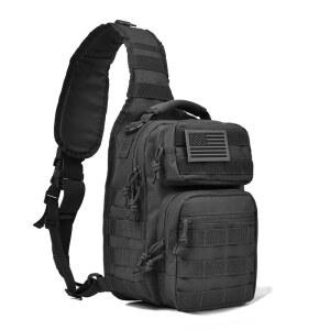 REEBOW GEAR 남성용 군용 싱글 숄더 백팩 야외 EDC 레인지 팩(블랙) 전술 슬링
