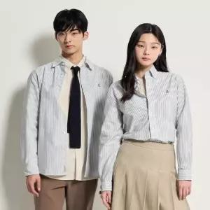 빈폴 멘 SS26Essential 남녀공용 옥스퍼드 스트라이프 셔츠그린 BC6164E01M